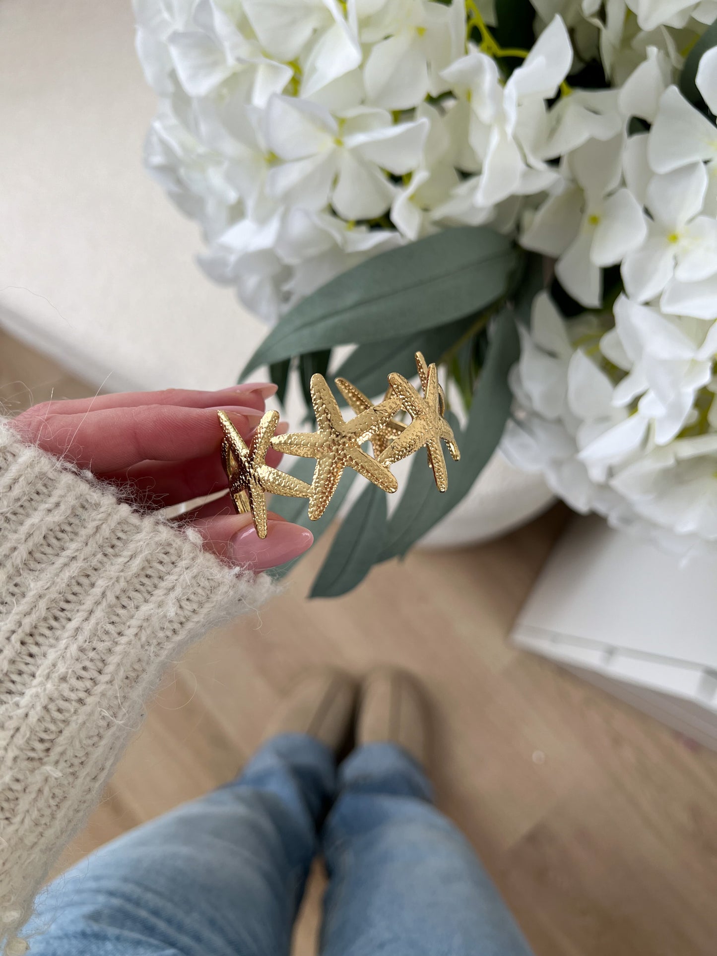 Bangle armband statement zeesterren