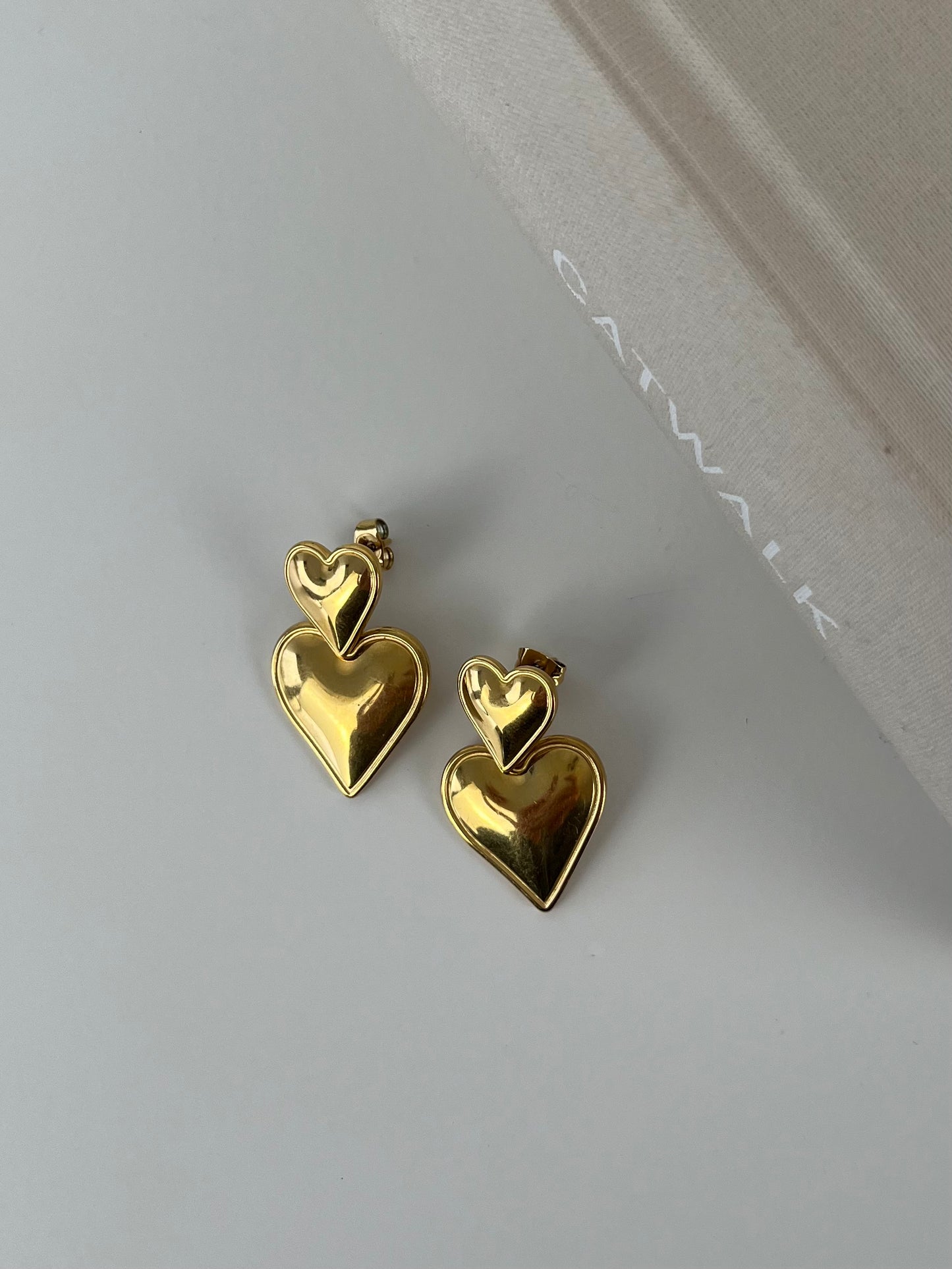 Oorbellen double hearts