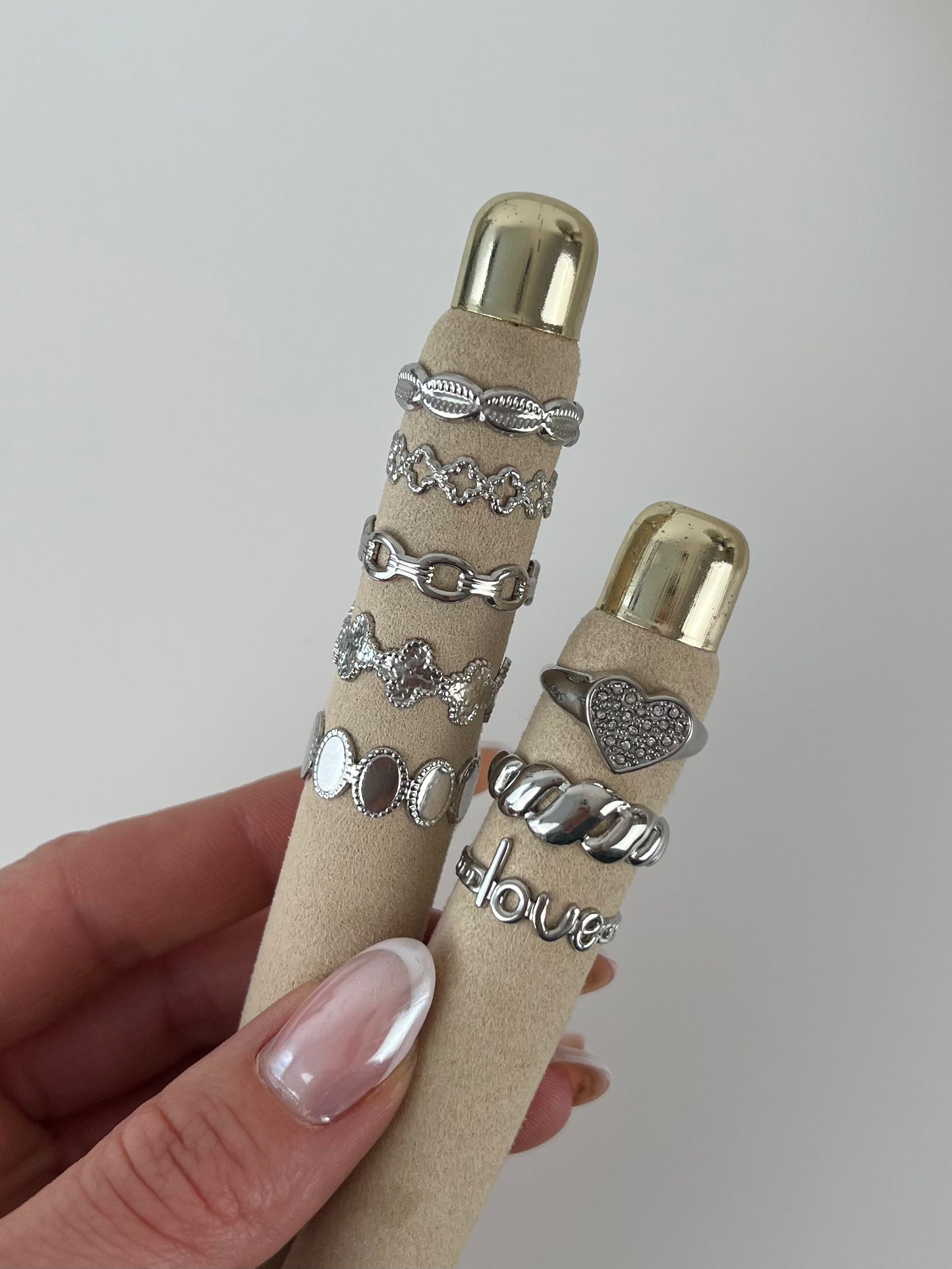 Ring allround schelpjes zilver