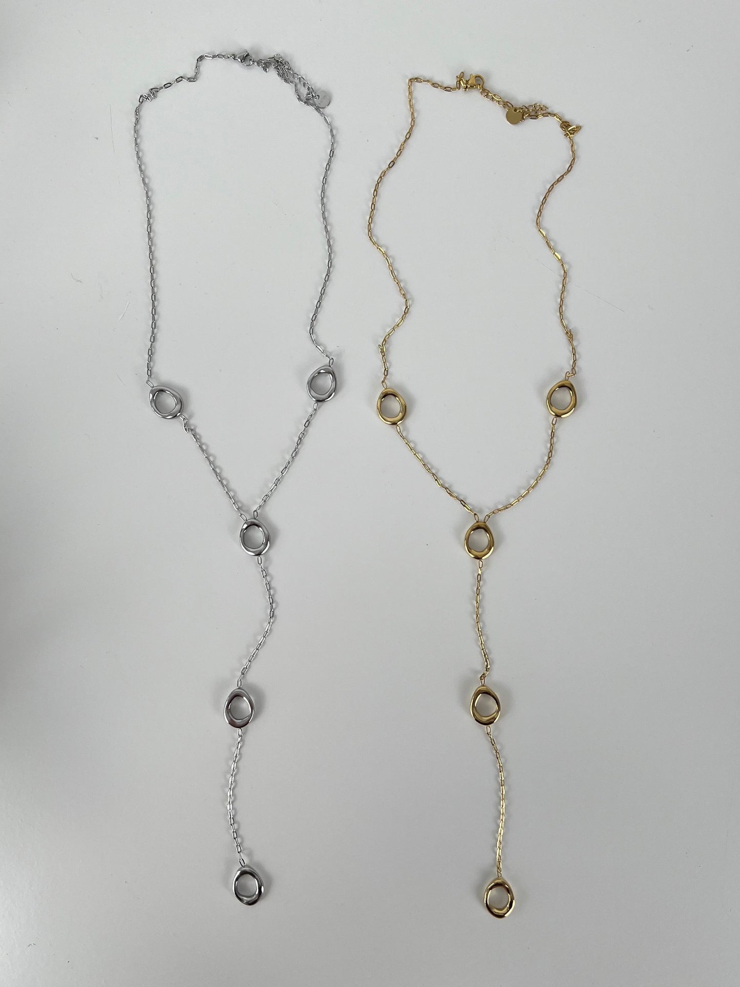 Y lange ketting asymmetrische rondjes