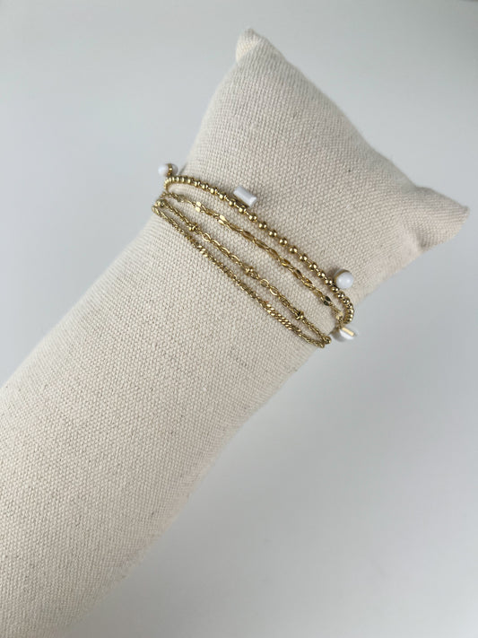 Armband meerdere laagjes met kleuren steentjes