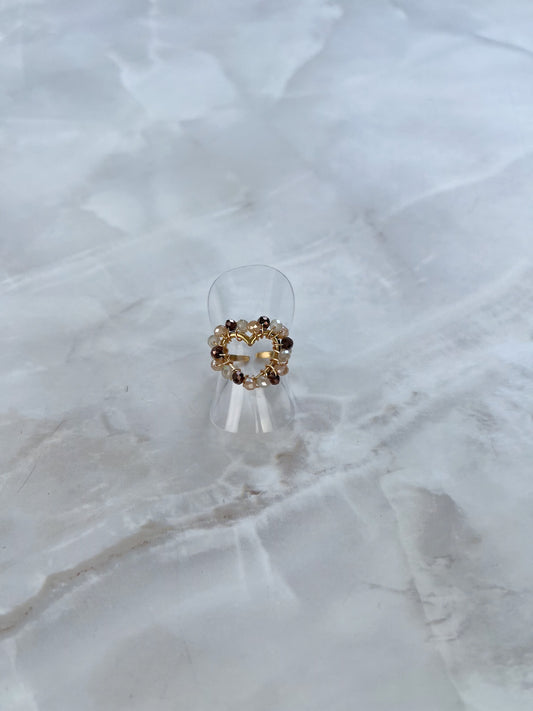 Ring beaded open hartje