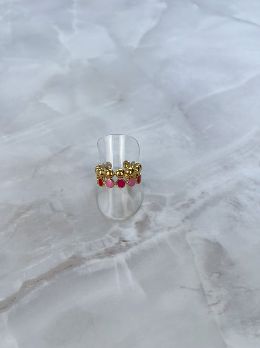 Ring dubbellaags met kleur