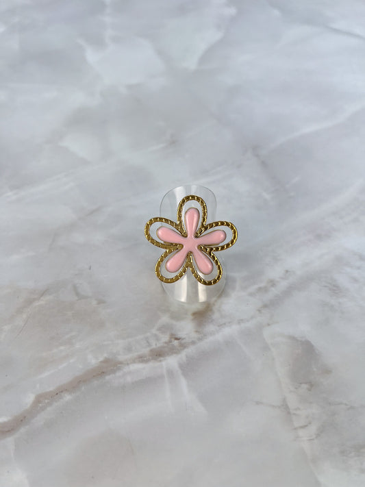 Ring gekleurde statement bloem