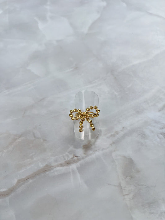 Ring strik met bolletjes patroon