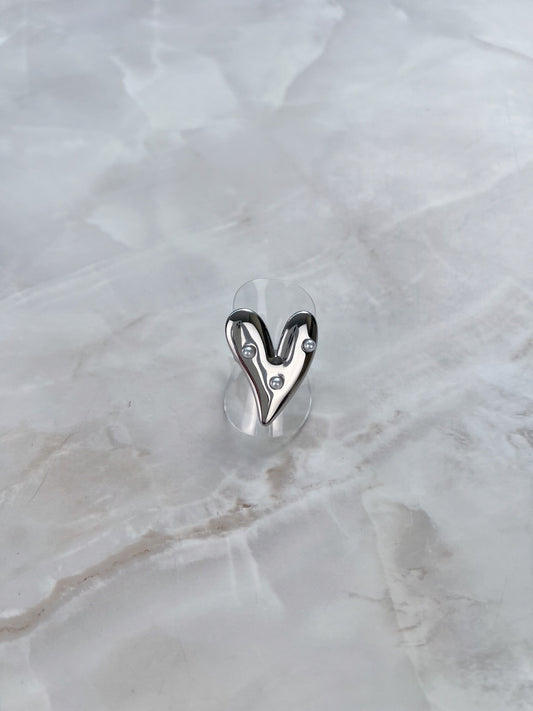 Ring hart met parels