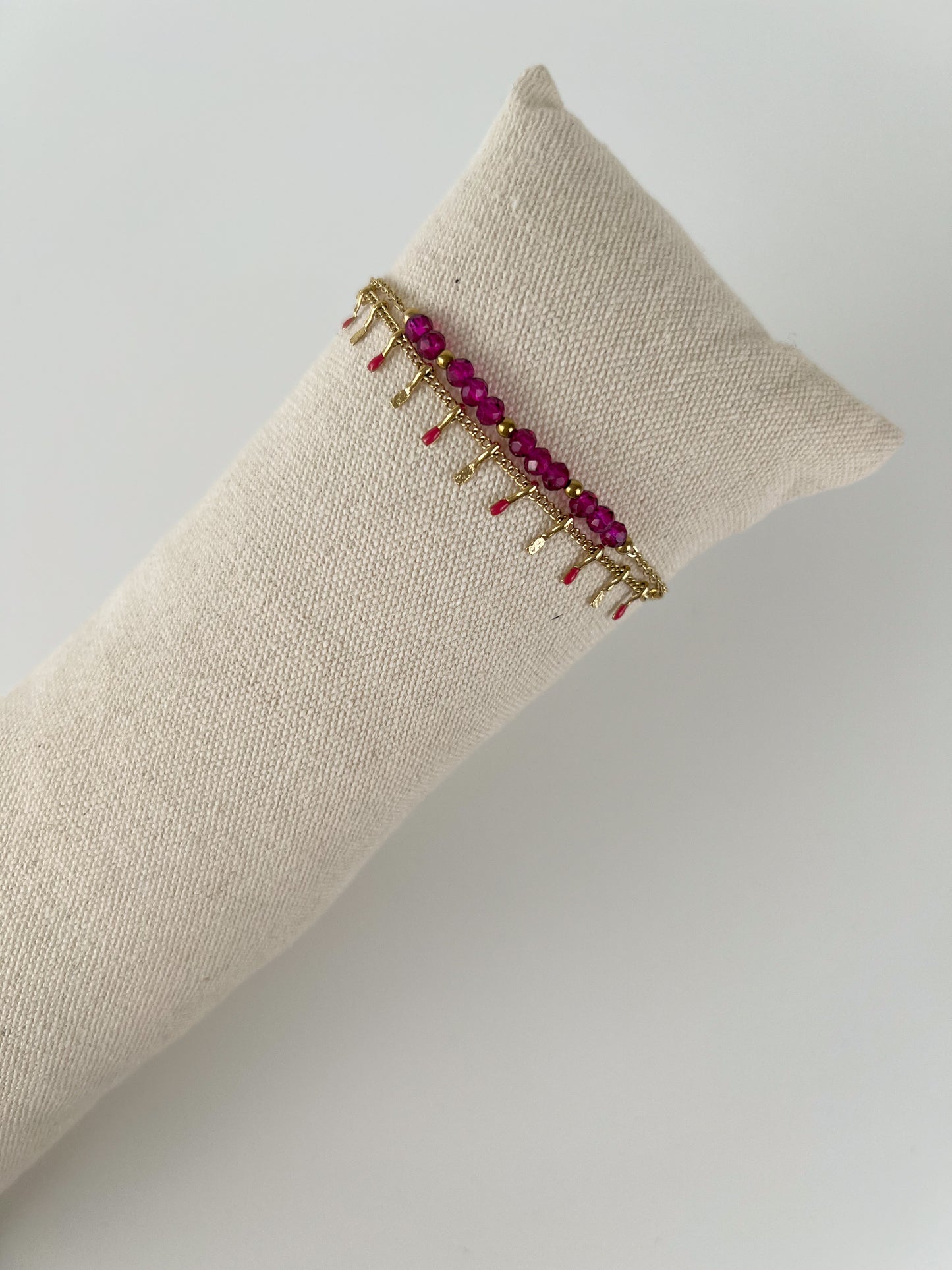 Armband 2 laagjes met kleuren kraaltjes