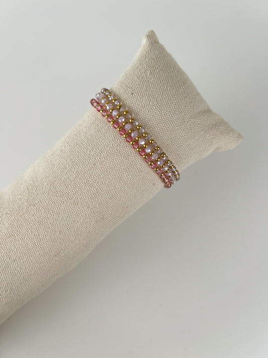 Elastisch armbandjes setje met kleur kraaltjes