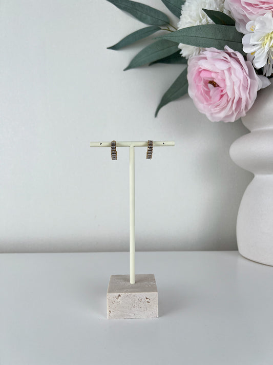 Oorbellen rond met gekleurde steentjes