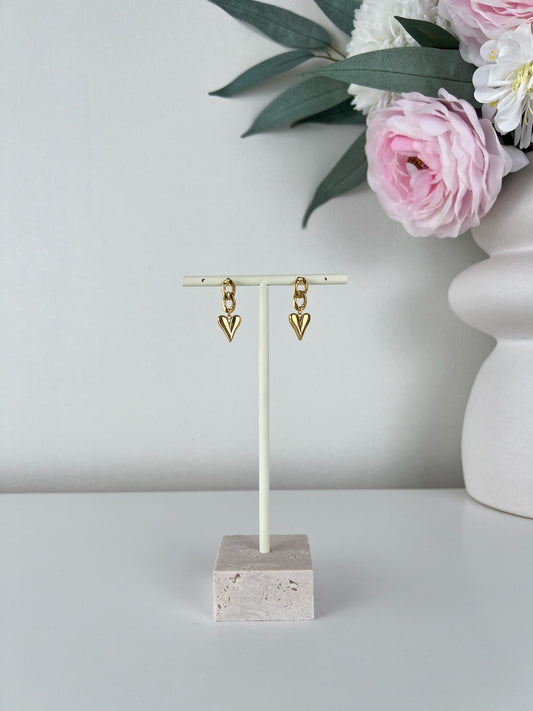 Oorbellen schakels met lovely heart