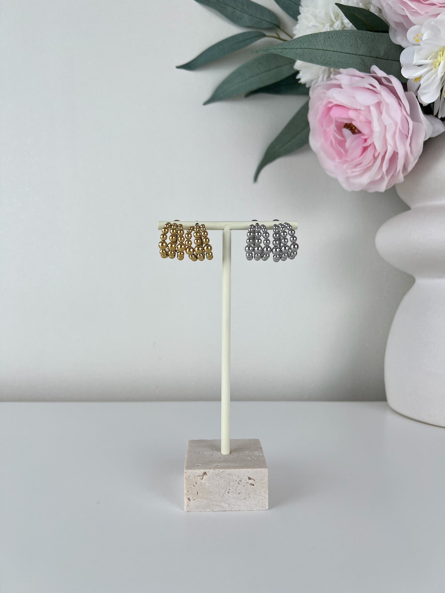 Oorbellen 3 layers dots