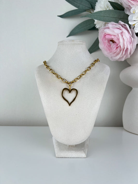 Schakel ketting met groot open hart