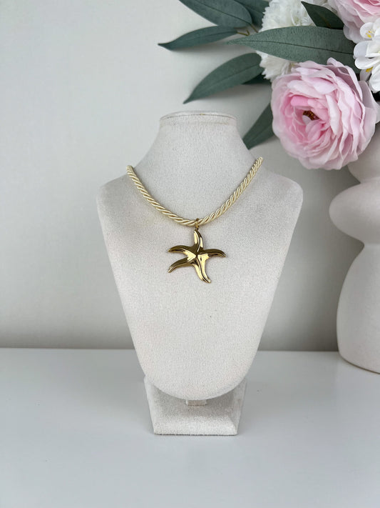 Ketting met touw en zeester bedel
