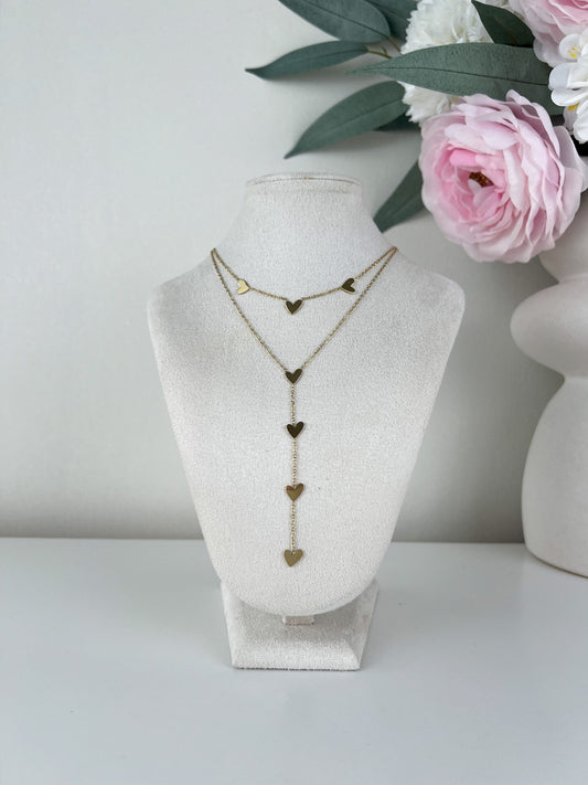 2 in 1 ketting hartjes