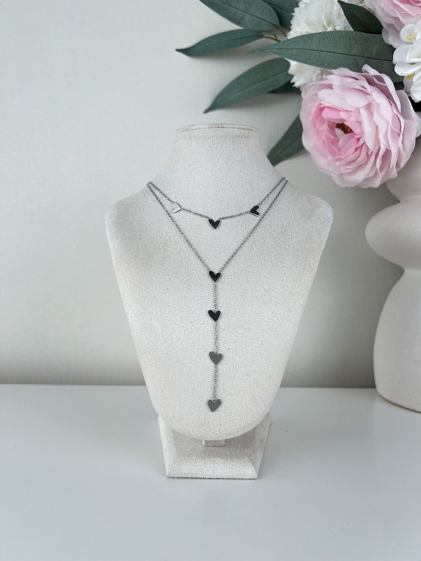 2 in 1 ketting hartjes