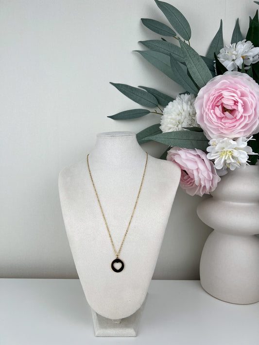 Lange ketting met hart bedel