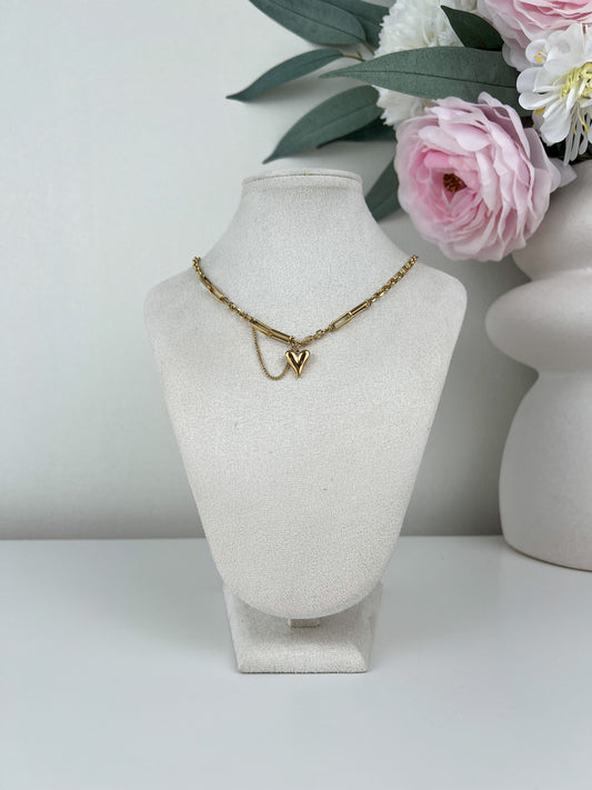Schakel ketting met lovely heart