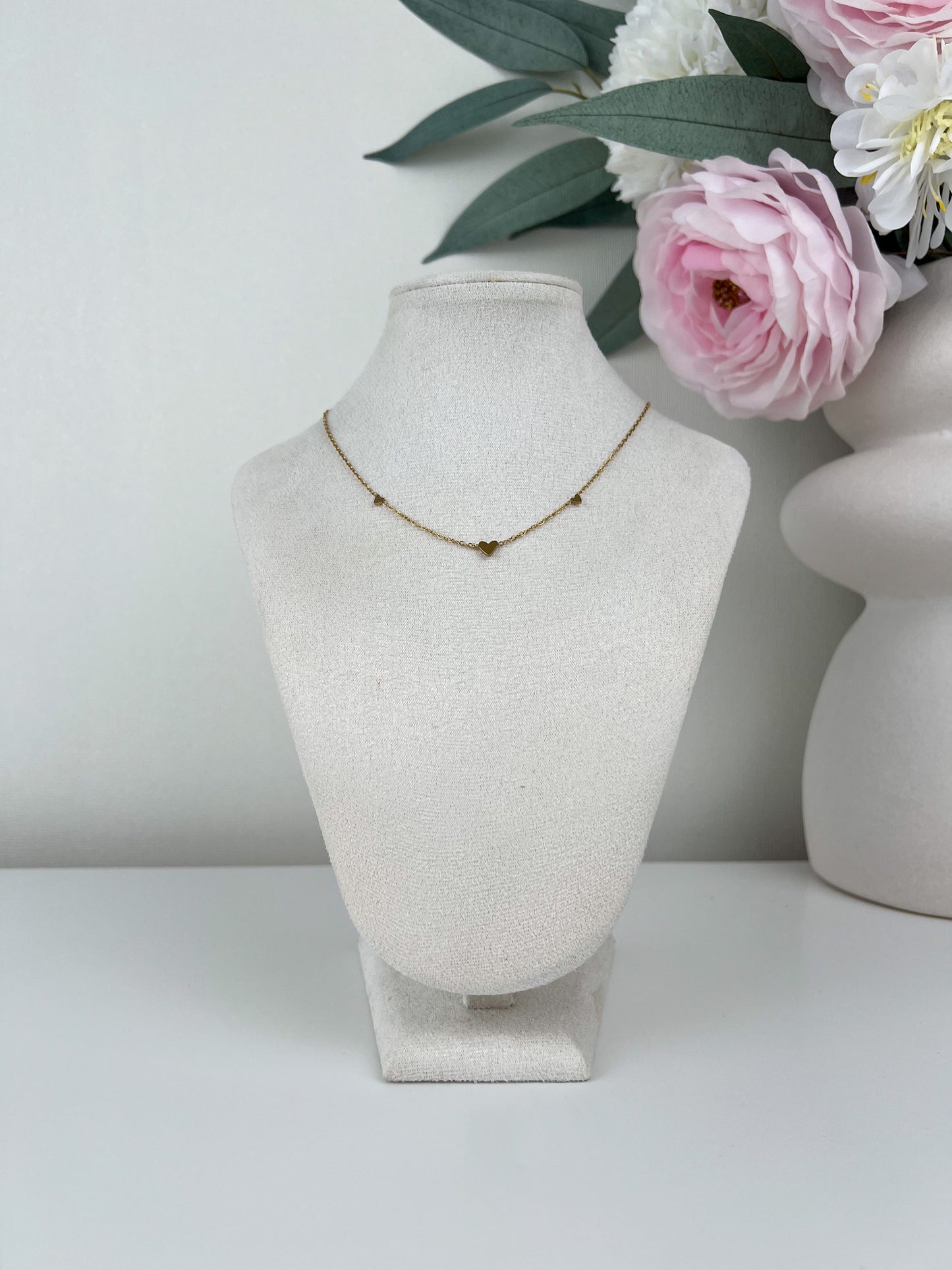 Ketting 3 asymmetrische hartjes