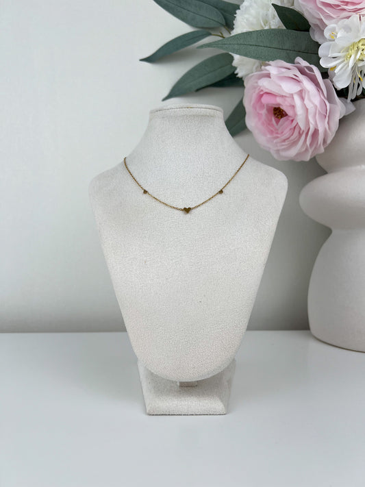 Ketting 3 asymmetrische hartjes