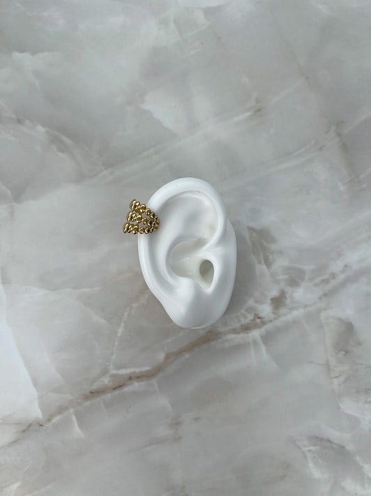Earcuff 3 laagjes met bolletjes