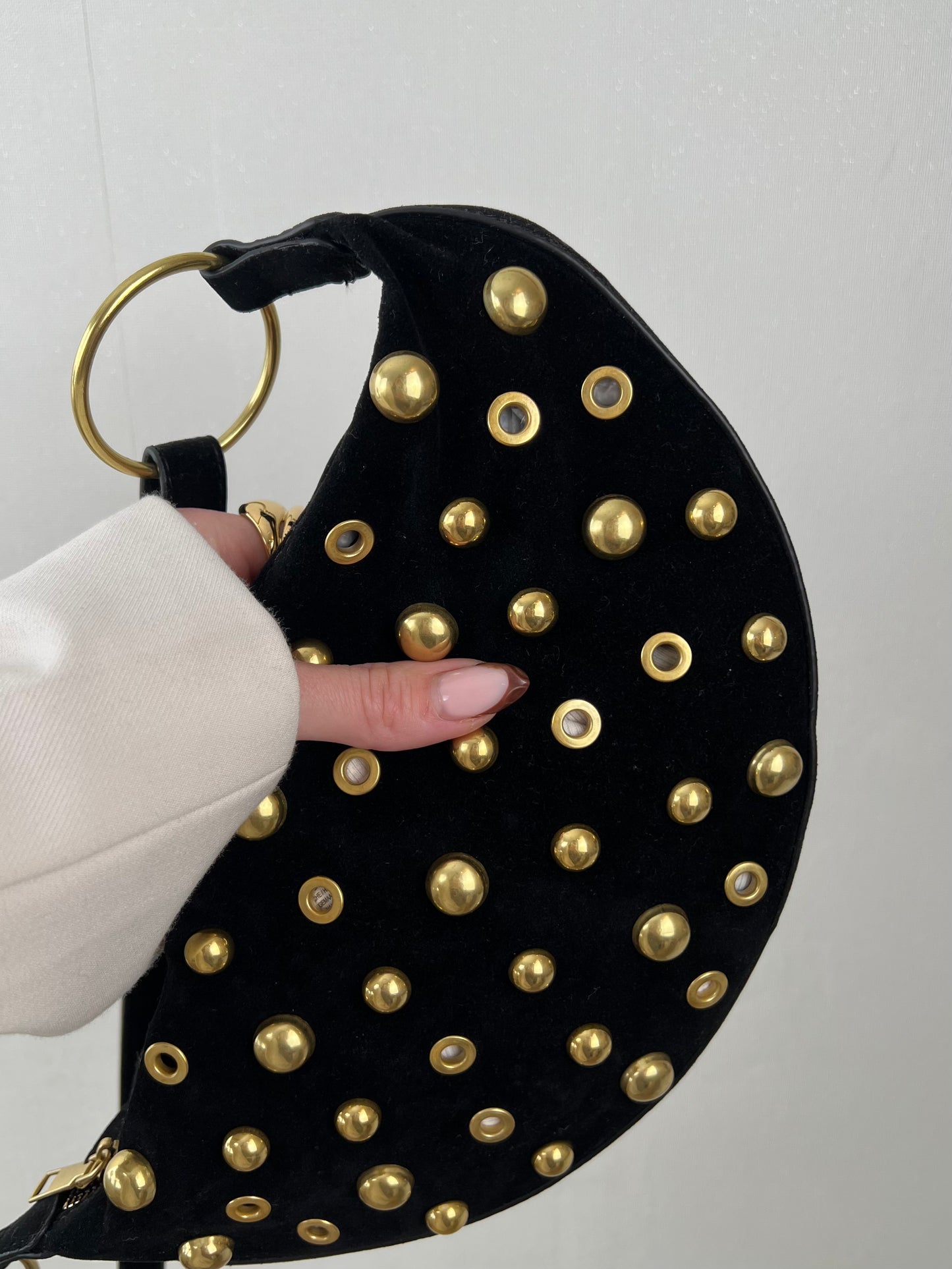 Suède schouder tas studs