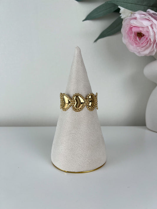 Bangle armband statement hartjes zij met dots