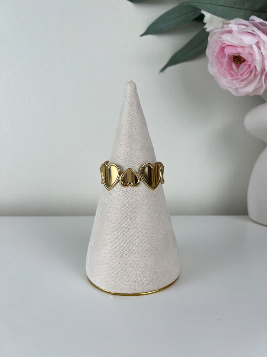 Bangle armband statement platte hartjes