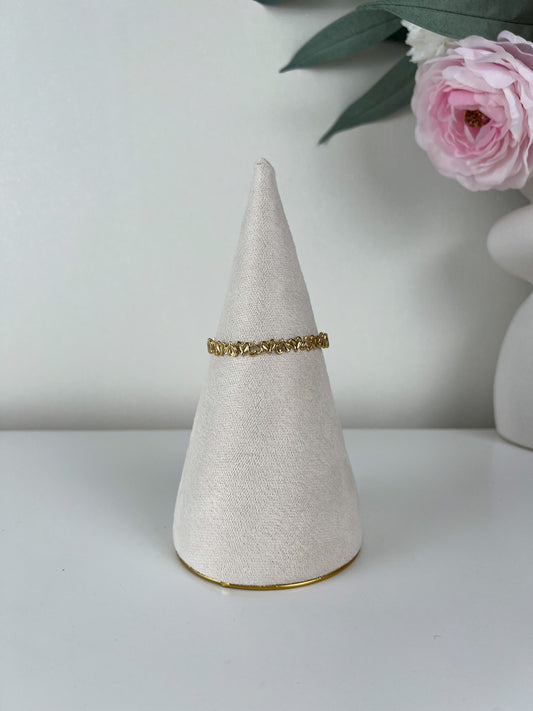 Bangle armband subtiele hartjes upside down