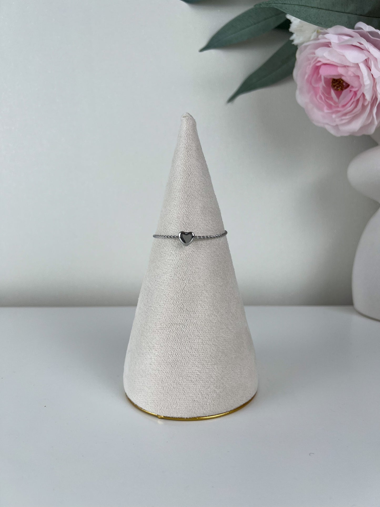 Bangle armband zilver met hartje