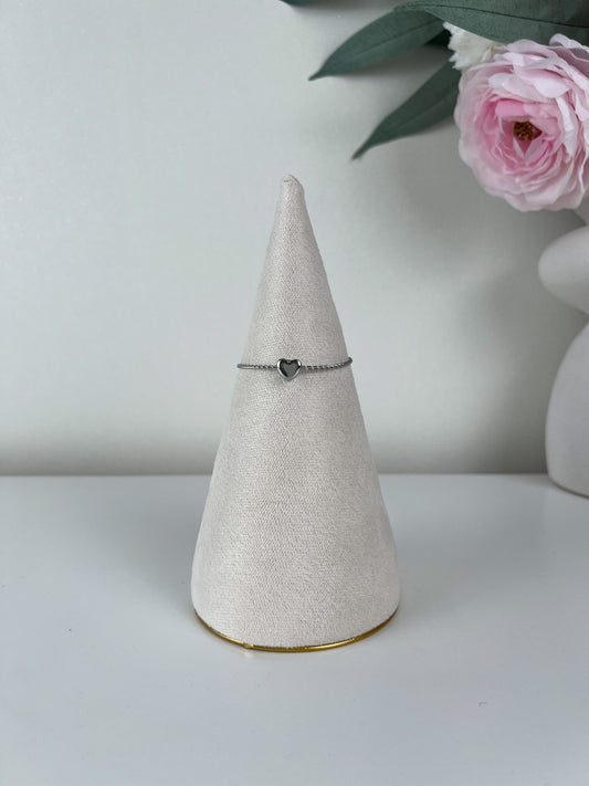 Bangle armband zilver met hartje