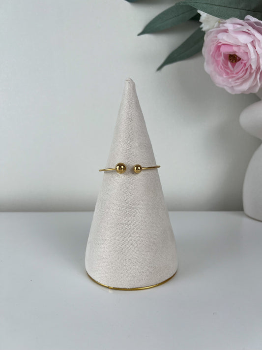 Bangle armband open voorzijde met balletjes