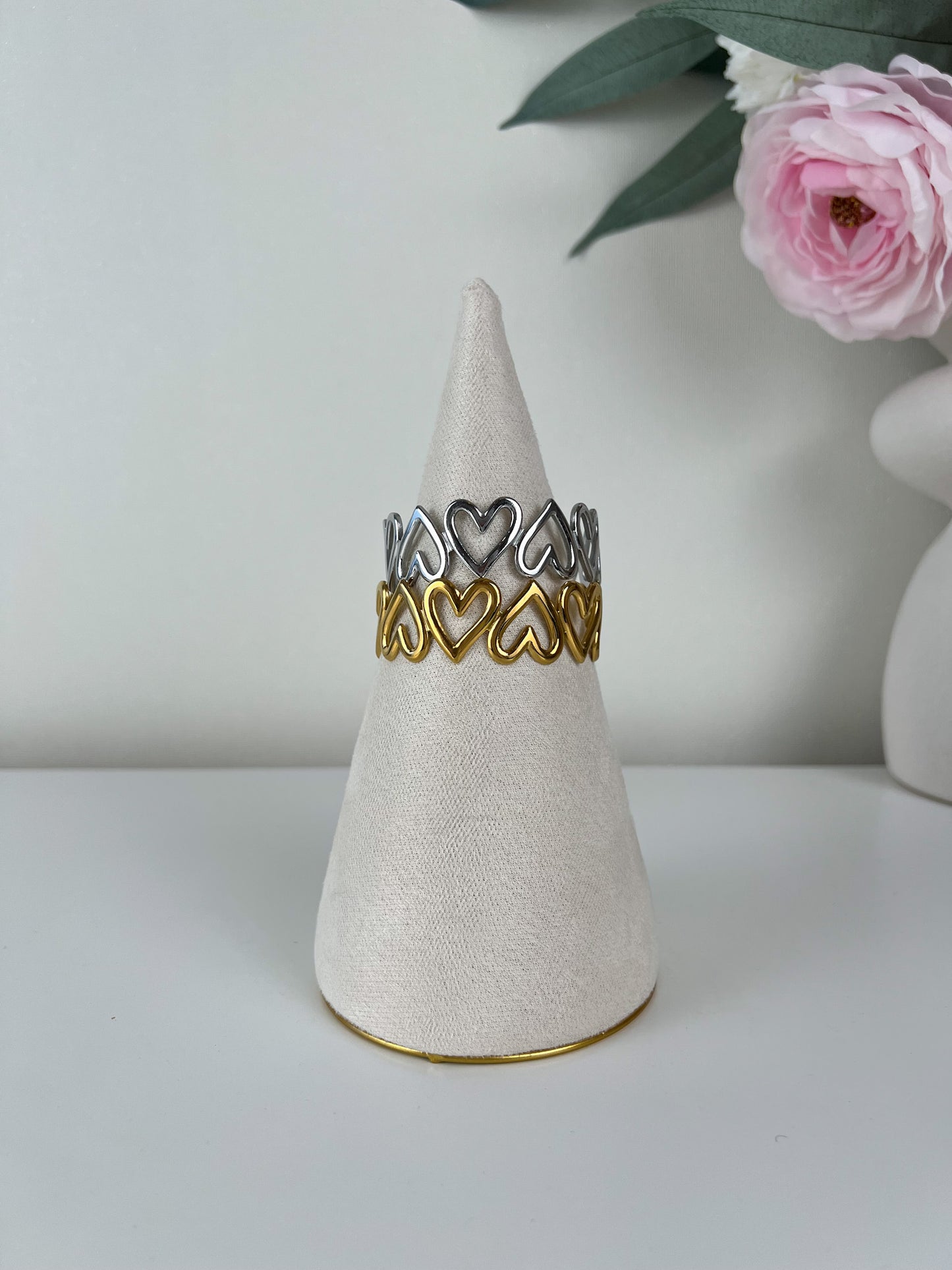 Bangle armband statement hartjes upside down