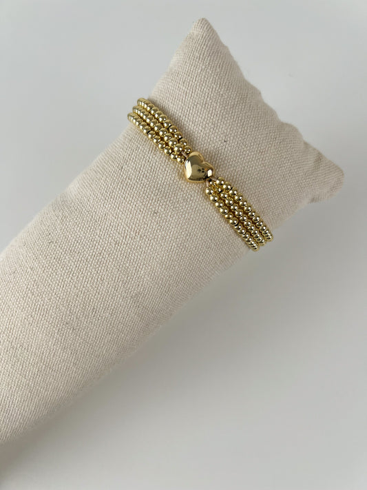 Armband 3-laags met hartje
