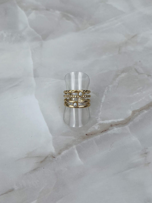 Ring meerdere laagjes met parels