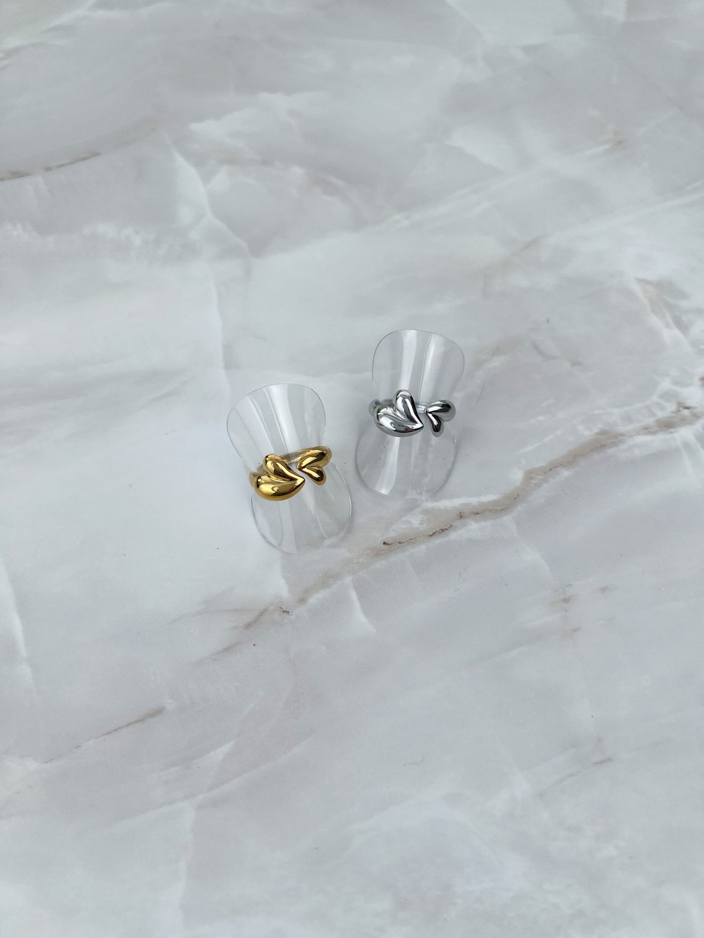 Ring open voorzijde speelse hartjes