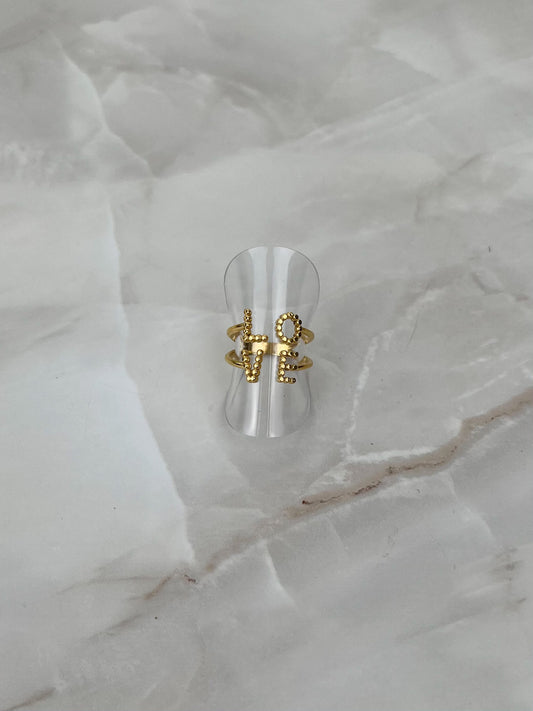 Ring open voorzijde LOVE letters