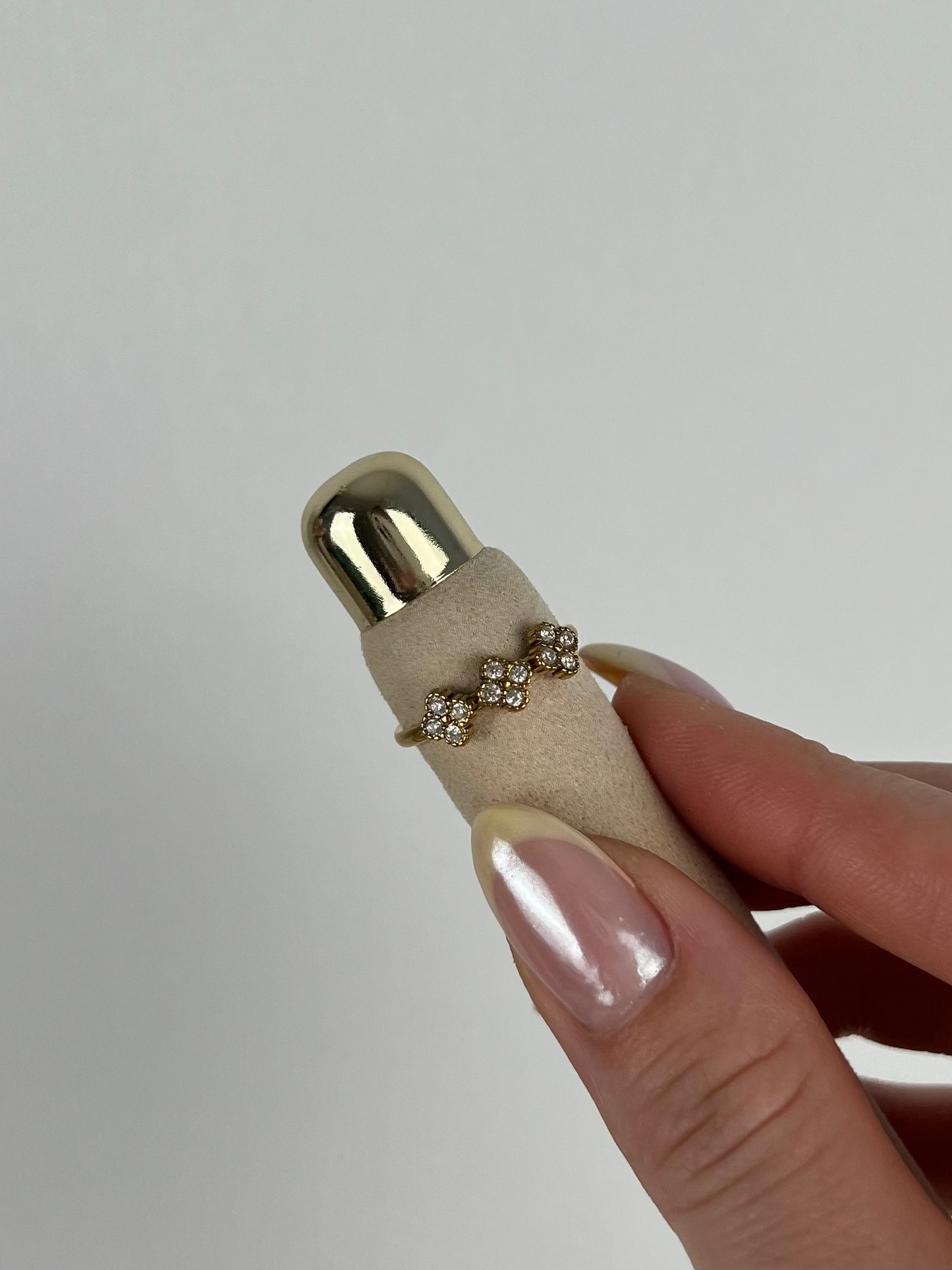 Ring 3 strass klavertjes
