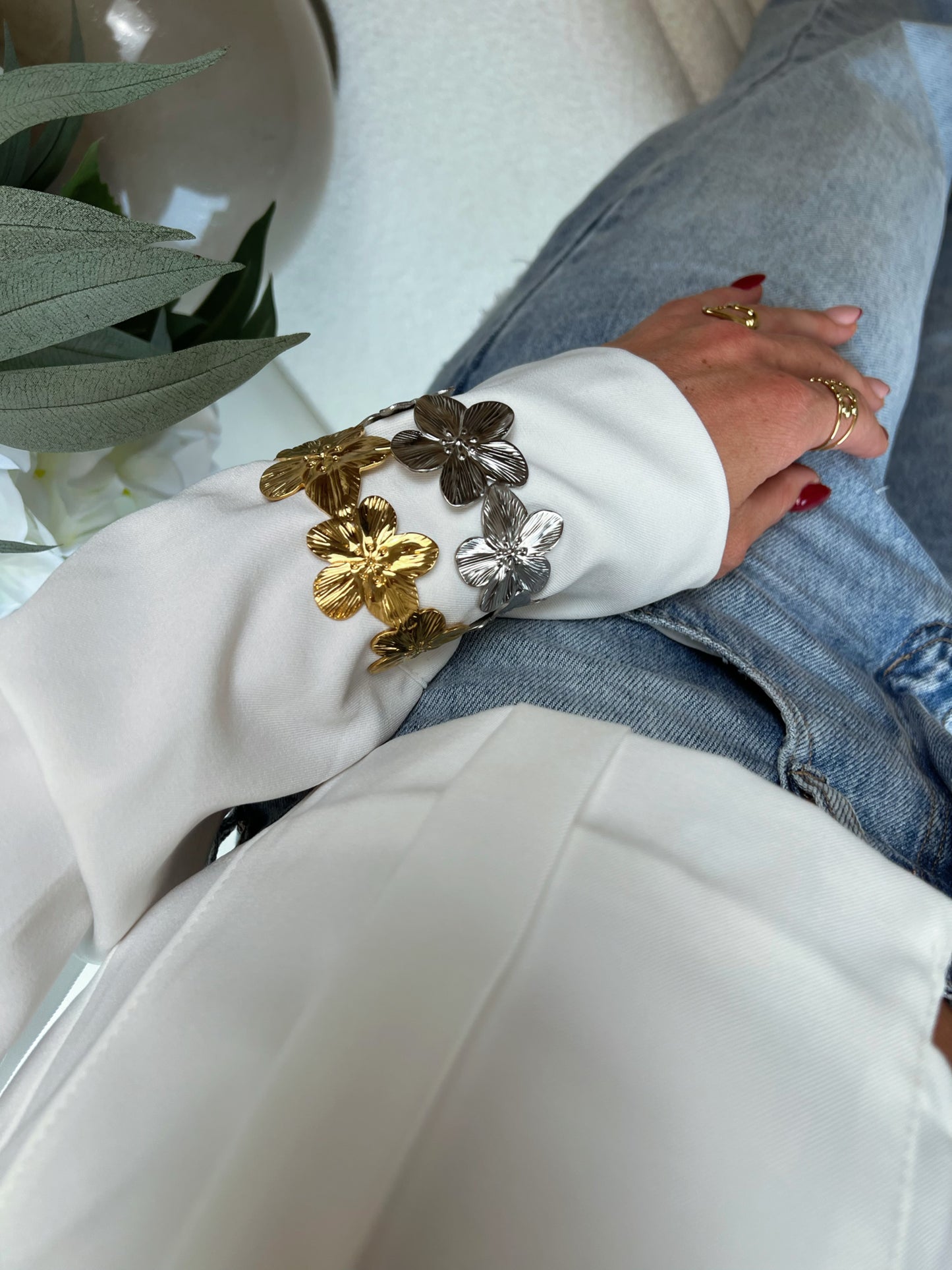Bangle armband statement flowers #3