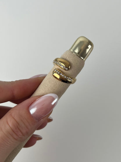 Ring open voorzijde met strass randjes