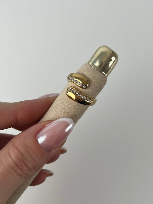 Ring open voorzijde met strass randjes