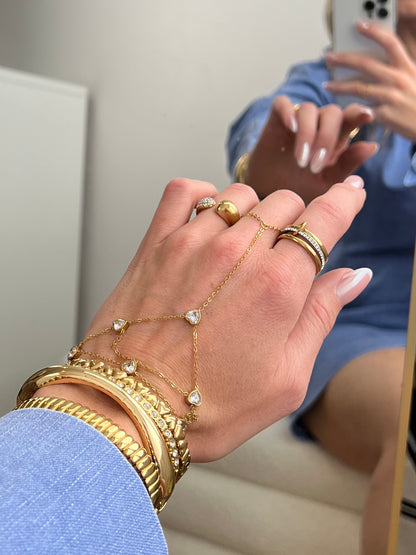 Handchain net strass hartjes