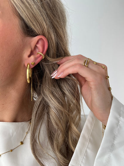 Earcuff ronde diamantjes