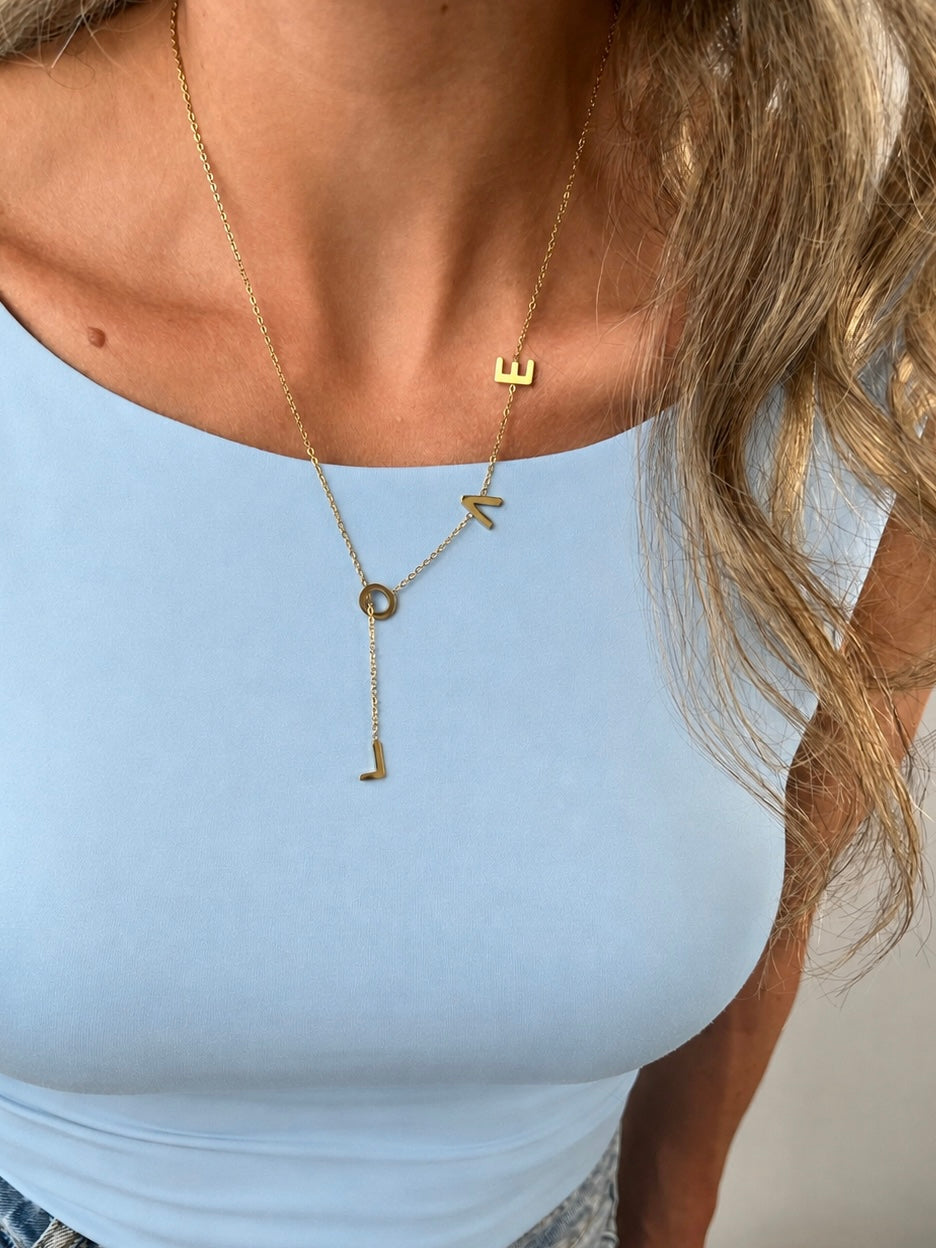 Y ketting LOVE letters