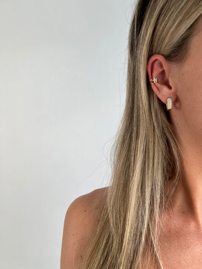 Earcuff strass bloemetje