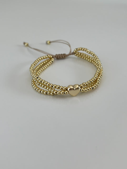 Armband 3-laags met hartje