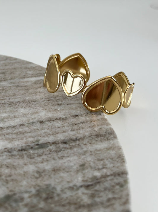 Bangle armband statement platte hartjes