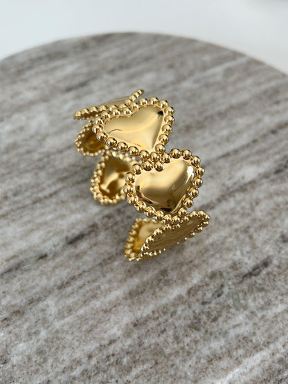Bangle armband statement hartjes zij met dots