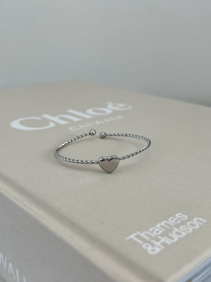 Bangle armband zilver met hartje