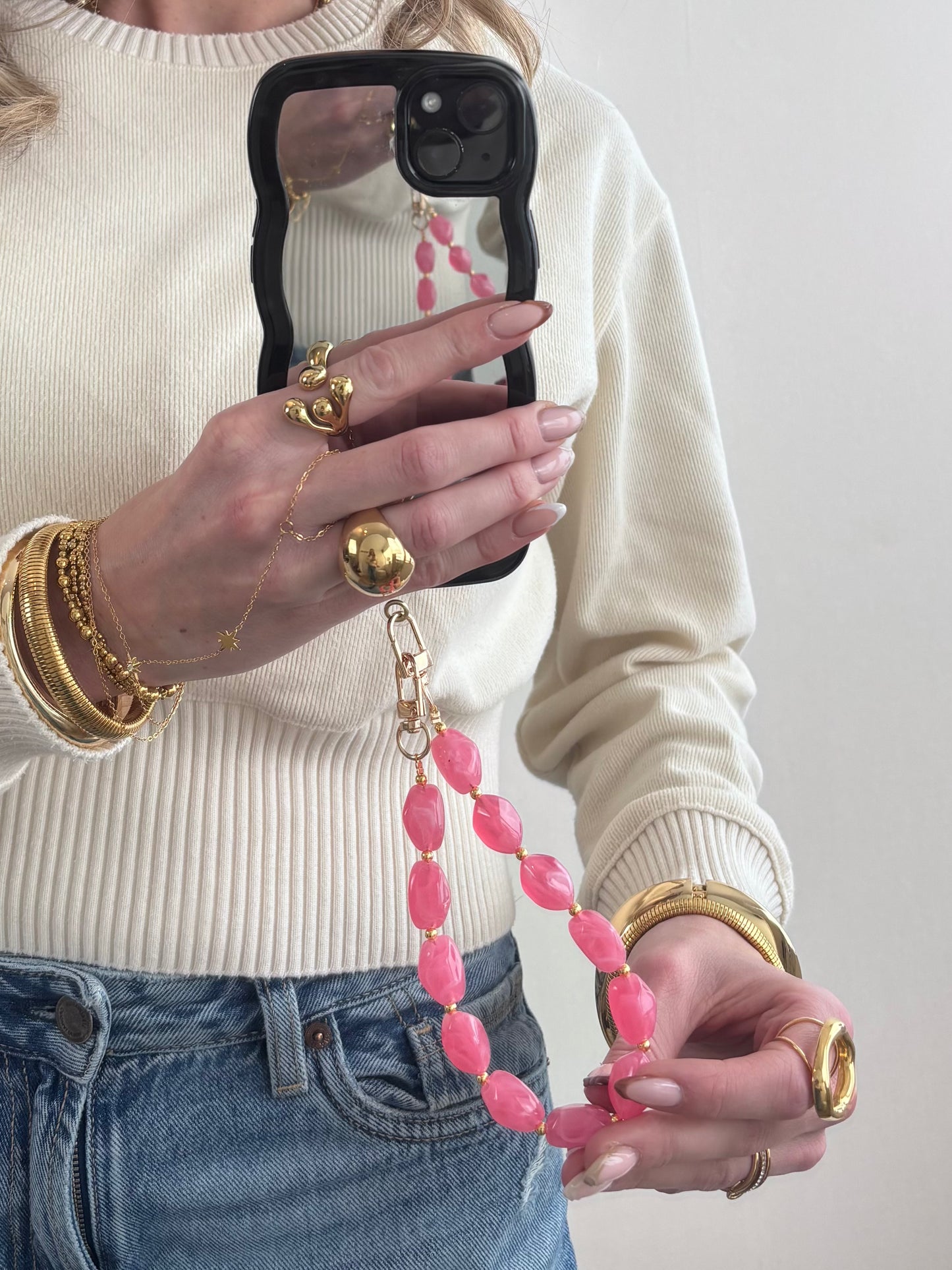 Phone cord licht roze