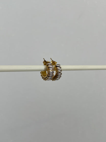 Oorbellen rond met gekleurde steentjes